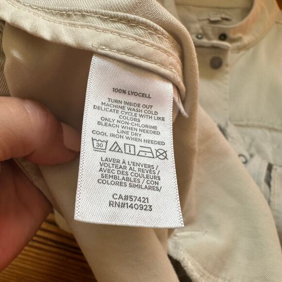 LOFT cream long sleeve full zip snap utility jacket SIZE M - Picture 5 of 7